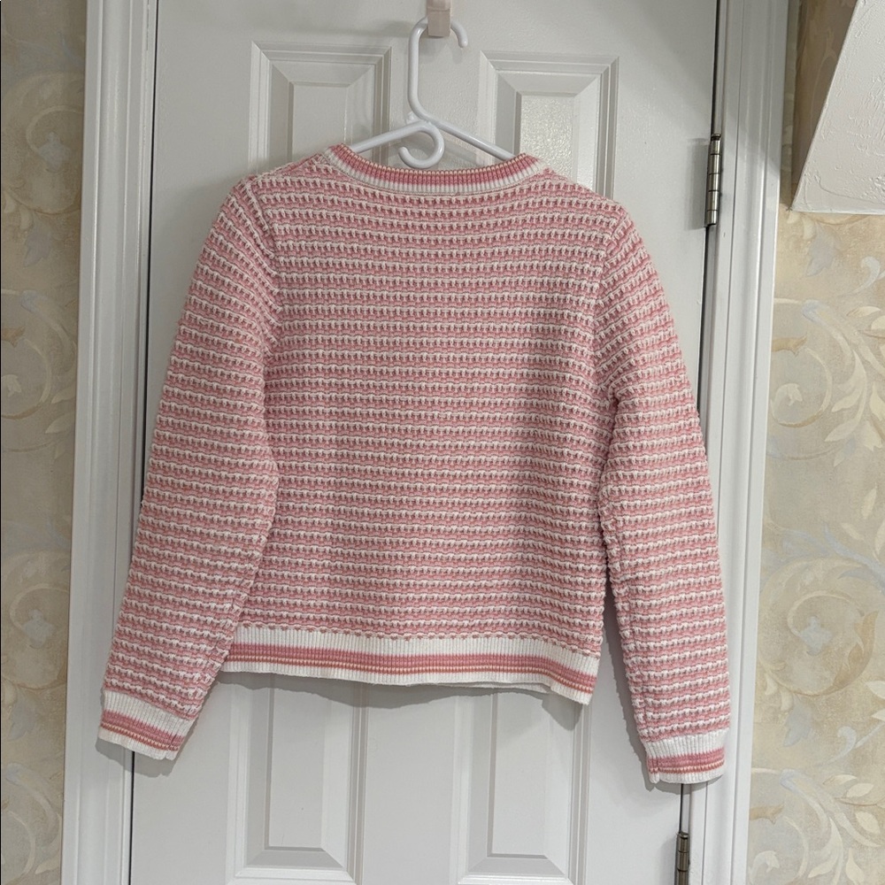 Nanette Feminine Pink and White Cardigan/Blazer with Silver Buttons - Picture 8 of 10